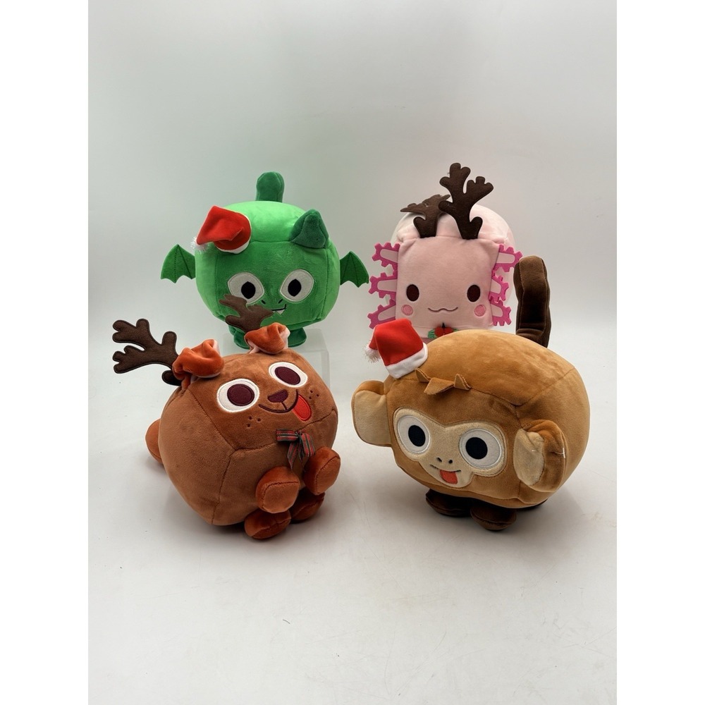 Pet Simulator X Plush Lot 4 Christmas Holiday Big Games 2022 8" Cube